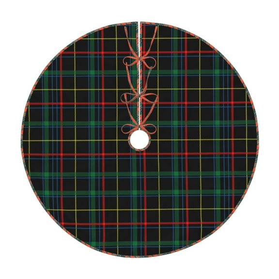 Defioc Buffalo Plaid Dark Green for Christmas Tree Skirt Snowman Xmas Tree Skirt Farmhouse Christmas Decorations Tree Mat for Holiday Party Decor-36"