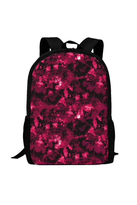 Burgundy Tie Dye Pattern Carry on Backpack,16.5x12.5x5.5 Personal Item Bag Carry On Backpack Water Resistant Lightweight Daypack