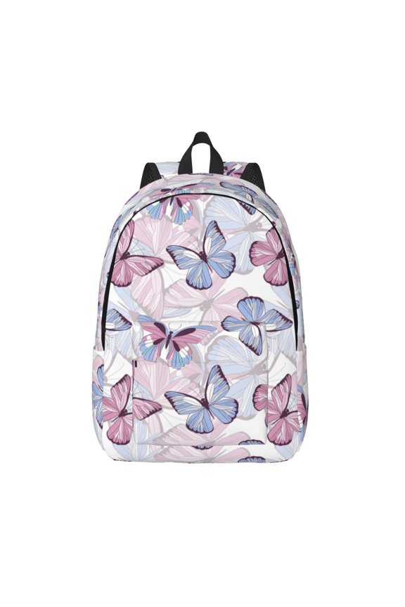 Butterflies in Pastel for Canvas Backpack,Travel Rucksack Unisex Knapsack Laptop Backpack for Work & College -Small