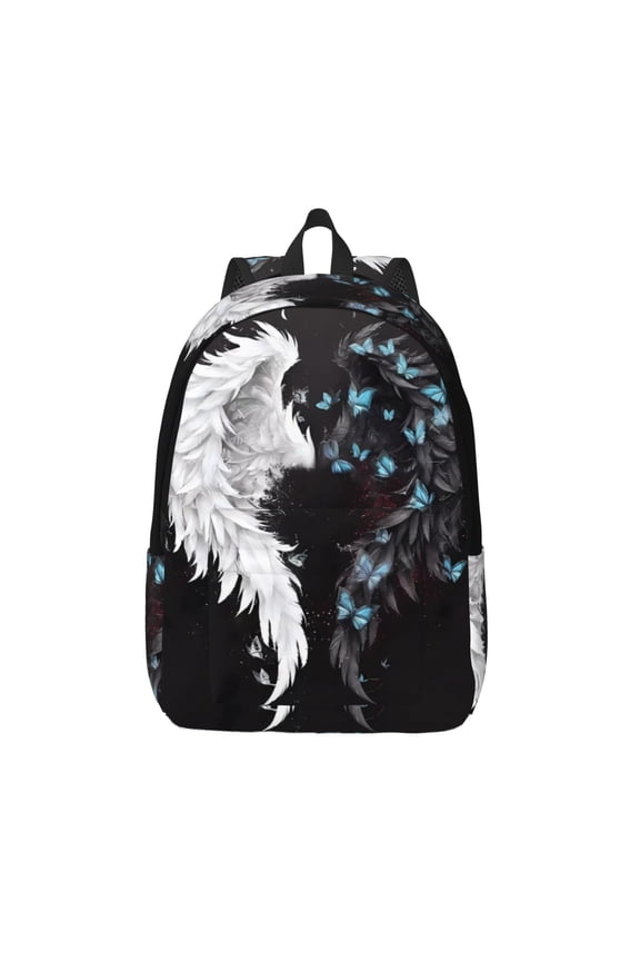 Butterfly Angel Wings Art for Canvas Backpack,Travel Rucksack Unisex Knapsack Laptop Backpack for Work & College -Medium