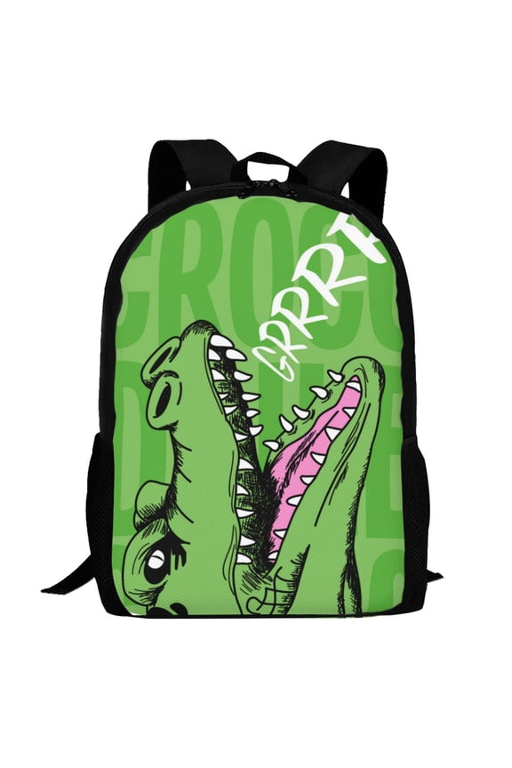 CROCODILE HEAD Pattern Carry on Backpack,16.5x12.5x5.5 Personal Item Bag Carry On Backpack Water Resistant Lightweight Daypack