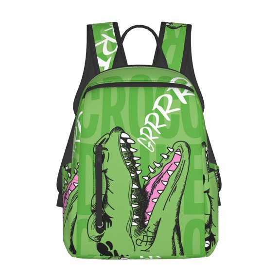 Defioc CROCODILE HEAD Pattern Travel Laptop Backpack,Lightweight Backpack Travel Hiking Daypack Backpack Work Bag for Men Women