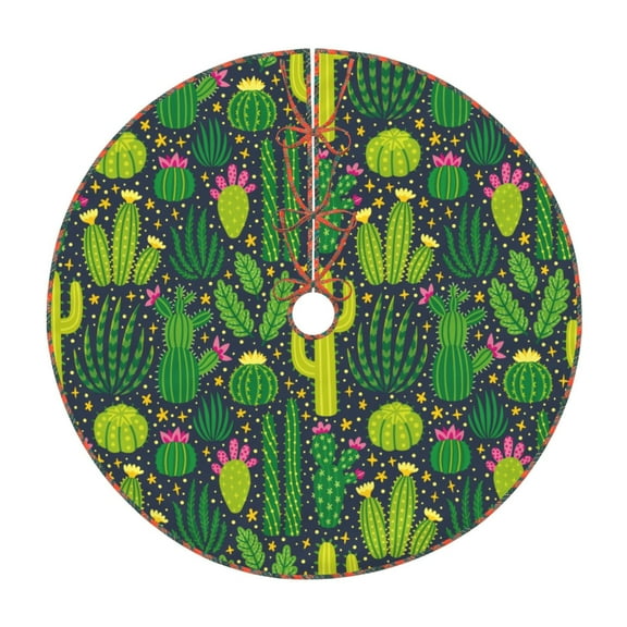 Defioc Cactus 1 for Christmas Tree Skirt Snowman Xmas Tree Skirt Farmhouse Christmas Decorations Tree Mat for Holiday Party Decor-36"