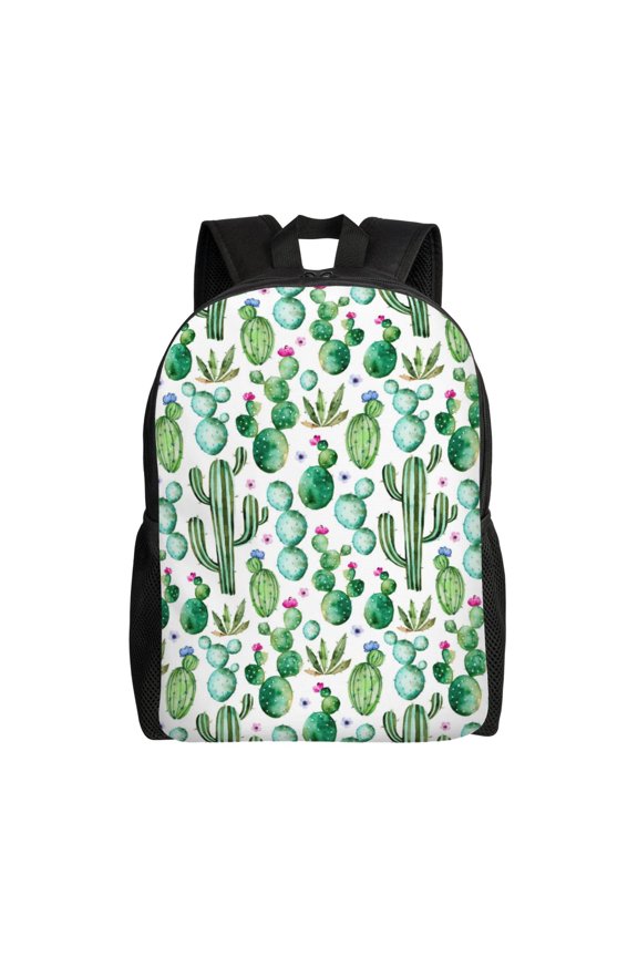 Cactus Plants1 Print Backpack -Travel,or Work Bookbag Daypacks with 15-Inch Laptop Sleeve and Dual Water Bottle Pockets