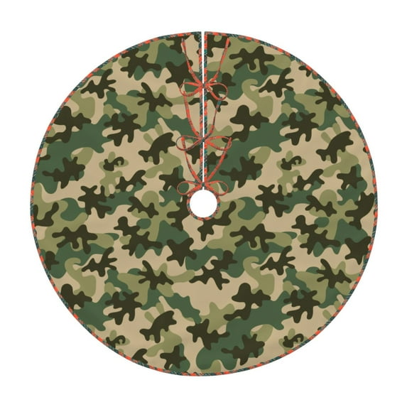 Defioc Camouflag for Christmas Tree Skirt Snowman Xmas Tree Skirt Farmhouse Christmas Decorations Tree Mat for Holiday Party Decor-30"