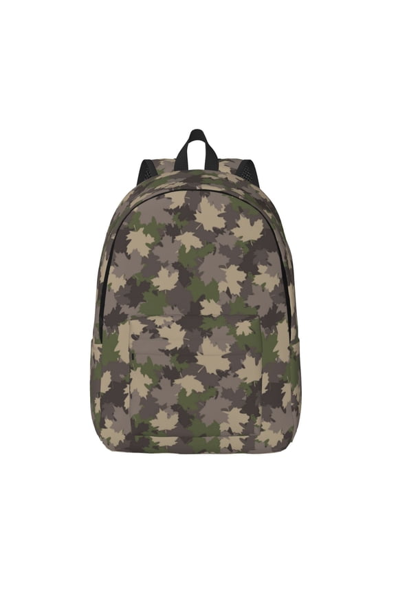 Camouflage maple for Canvas Backpack,Travel Rucksack Unisex Knapsack Laptop Backpack for Work & College -Medium