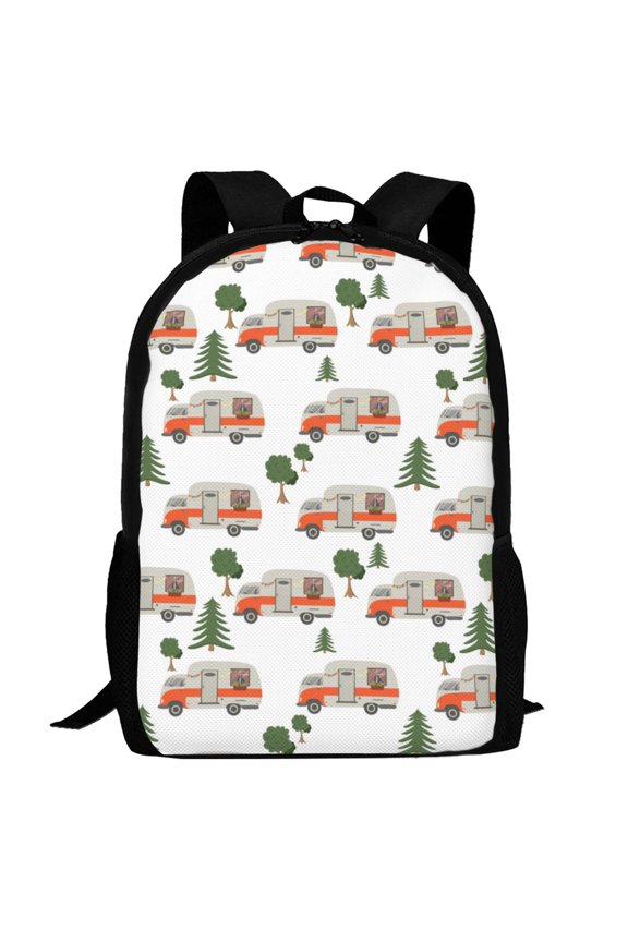 Camp Van Pattern Carry on Backpack,16.5x12.5x5.5 Personal Item Bag Carry On Backpack Water Resistant Lightweight Daypack