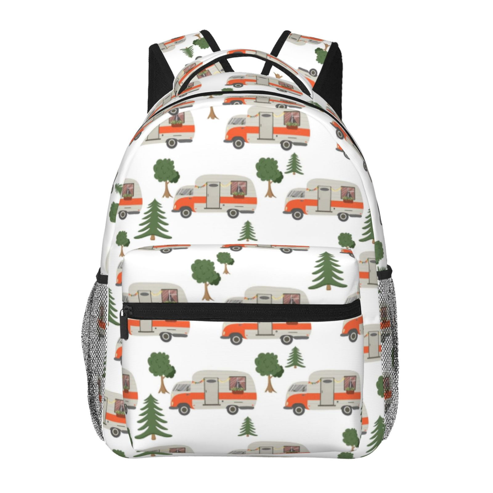 Defioc Camp Van Pattern Laptop Backpack,Travel Backpack Outdoor ...