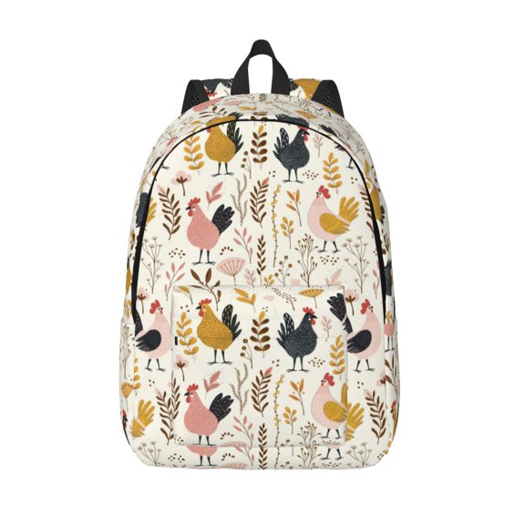 Defioc Cartoon Chickens for Canvas Backpack,Travel Rucksack Unisex Knapsack Laptop Backpack for Work & College -Medium