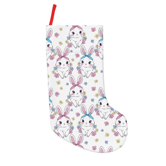Defioc Cartoon Cute Rabbit for Christmas Stockings 18" Personalized Holiday Stocking for Family, Farmhouse Decor, Xmas Tree Decoration, 1 Pack