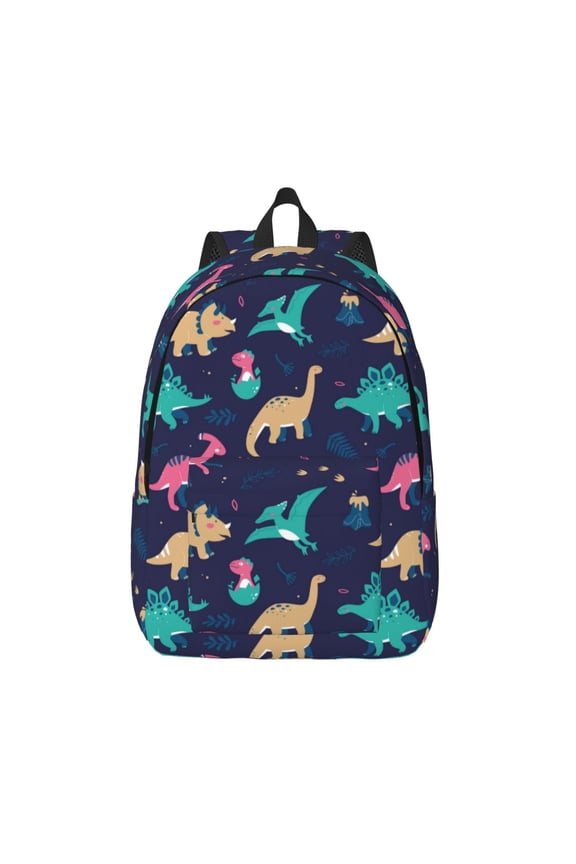 Cartoon Dinosaur for Canvas Backpack,Travel Rucksack Unisex Knapsack Laptop Backpack for Work & College -Small