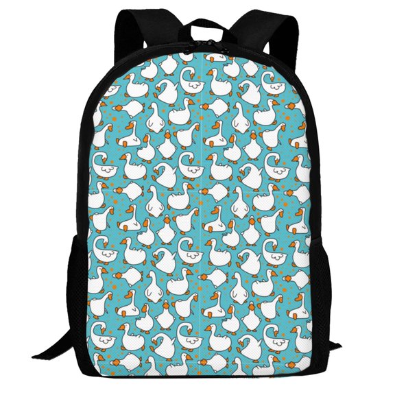 Defioc Cartoon Funny Goose Pattern Carry on Backpack,16.5x12.5x5.5 Personal Item Bag Carry On Backpack Water Resistant Lightweight Daypack