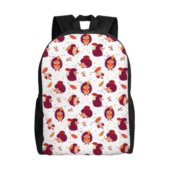 Defioc Cartoon Hedgehogs Print Backpack -Travel,or Work Bookbag Daypacks with 15-Inch Laptop Sleeve and Dual Water Bottle Pockets