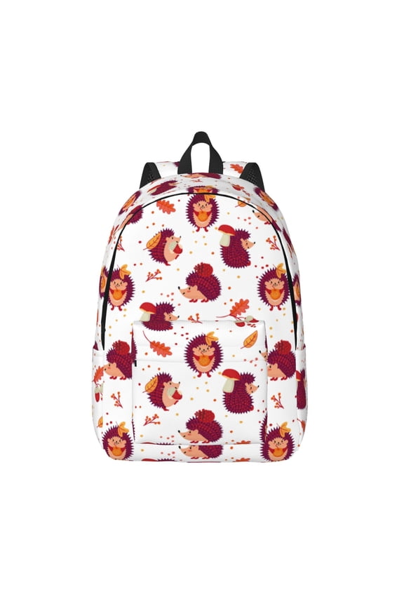 Cartoon Hedgehogs for Canvas Backpack,Travel Rucksack Unisex Knapsack Laptop Backpack for Work & College -Medium