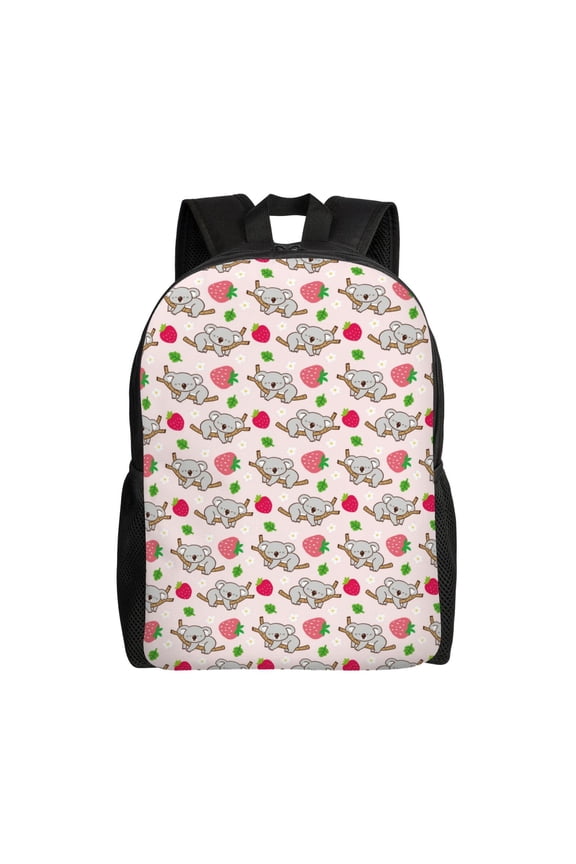 Cartoon Koala Bear Print Backpack -Travel,or Work Bookbag Daypacks with 15-Inch Laptop Sleeve and Dual Water Bottle Pockets