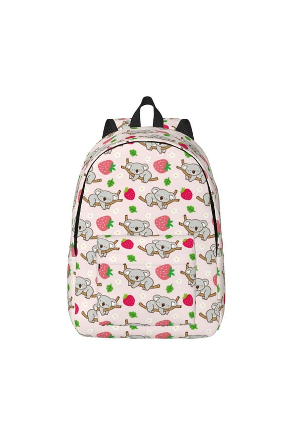Cartoon Koala Bear for Canvas Backpack,Travel Rucksack Unisex Knapsack Laptop Backpack for Work & College -Small