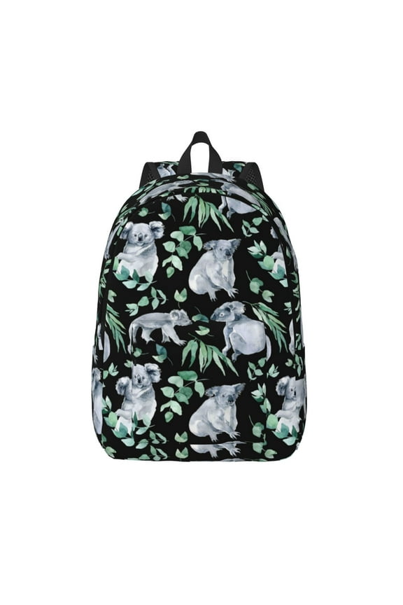 Cartoon Koala Bear for Canvas Backpack,Travel Rucksack Unisex Knapsack Laptop Backpack for Work & College -Small