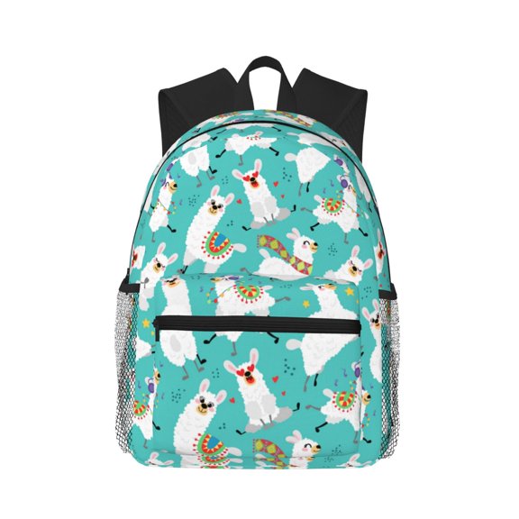 Defioc Cartoon Llamas Pattern Laptop Backpack for Men and Women,Casual Backpack Dayback Sports Bookbag for Travel Running Hiking