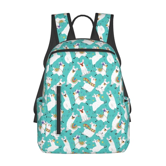 Defioc Cartoon Llamas Pattern Travel Laptop Backpack,Lightweight Backpack Travel Hiking Daypack Backpack Work Bag for Men Women