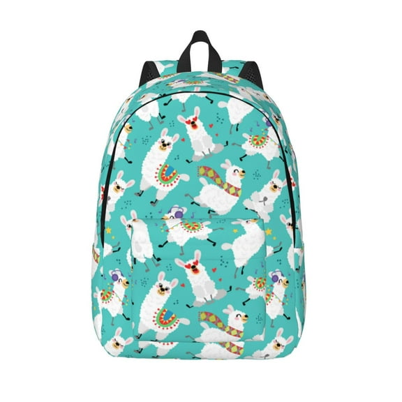 Defioc Cartoon Llamas for Canvas Backpack,Travel Rucksack Unisex Knapsack Laptop Backpack for Work & College -Medium