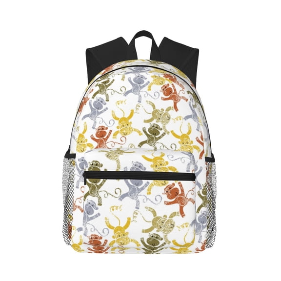 Defioc Cartoon Monkey Pattern Laptop Backpack for Men and Women,Casual Backpack Dayback Sports Bookbag for Travel Running Hiking