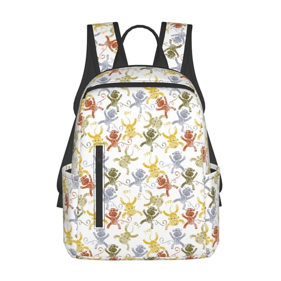 Defioc Cartoon Monkey Pattern Travel Laptop Backpack,Lightweight Backpack Travel Hiking Daypack Backpack Work Bag for Men Women