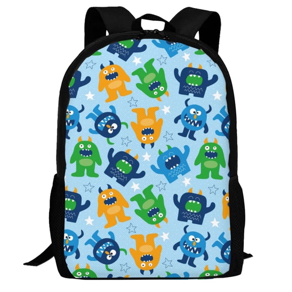 Defioc Cartoon Monster Pattern Carry on Backpack,16.5x12.5x5.5 Personal Item Bag Carry On Backpack Water Resistant Lightweight Daypack