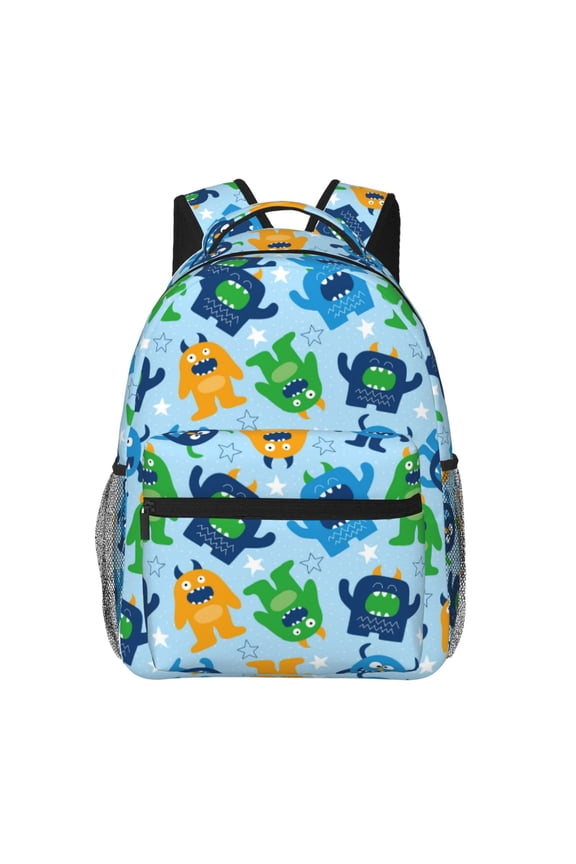 Cartoon Monster Pattern Laptop Backpack,Travel Backpack Outdoor Activities Bag Daypack for Travel Hiking Shopping Daily