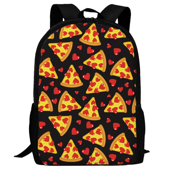 Defioc Cartoon Pizza Pattern Carry on Backpack,16.5x12.5x5.5 Personal Item Bag Carry On Backpack Water Resistant Lightweight Daypack