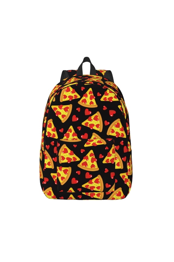 Cartoon Pizza for Canvas Backpack,Travel Rucksack Unisex Knapsack Laptop Backpack for Work & College -Small