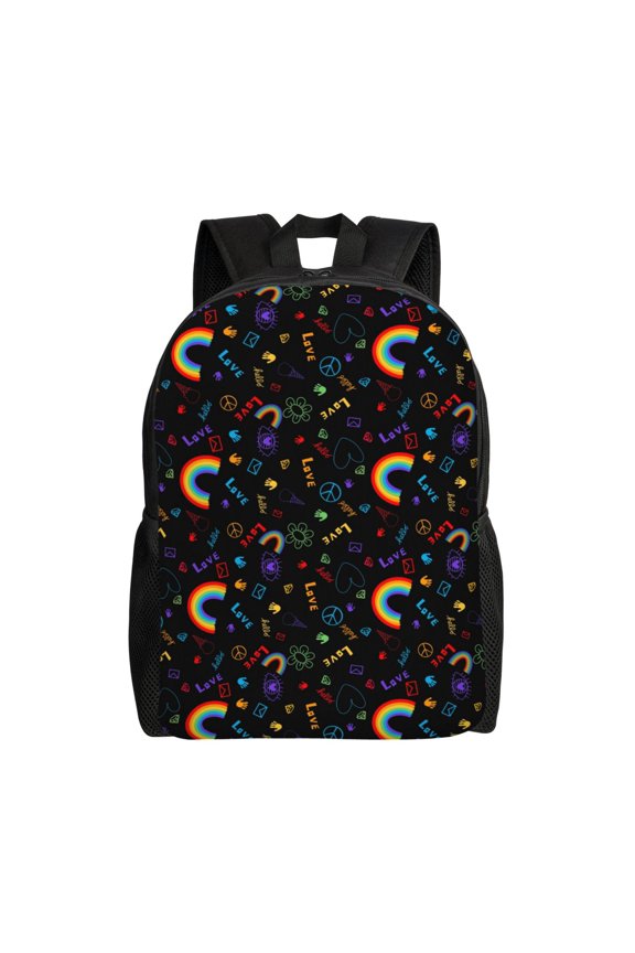 Cartoon Pride Lgbt Print Backpack -Travel,or Work Bookbag Daypacks with 15-Inch Laptop Sleeve and Dual Water Bottle Pockets