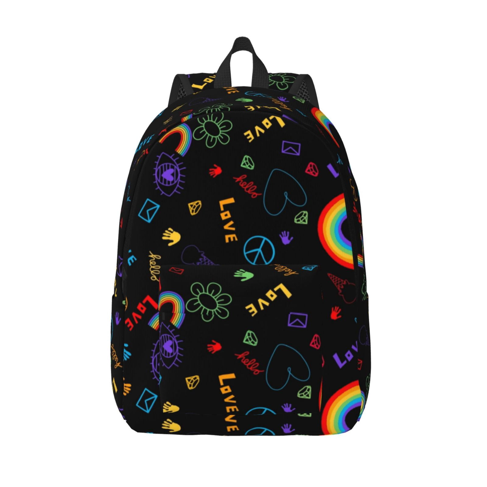 Colorful LGBTQ Rainbow Pride Quilted Backpack Purse | Fashionable Casual Daypack Pride Backpack main image 4