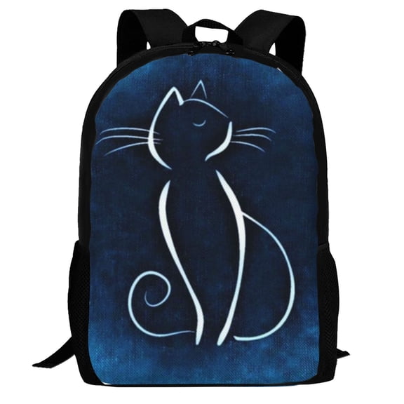 Defioc Cat Sketch Pattern Carry on Backpack,16.5x12.5x5.5 Personal Item Bag Carry On Backpack Water Resistant Lightweight Daypack