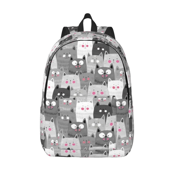 Defioc Cats Group for Canvas Backpack,Travel Rucksack Unisex Knapsack Laptop Backpack for Work & College -Medium