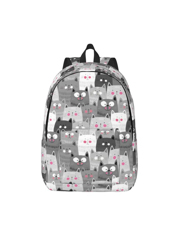 Cats Group for Canvas Backpack,Travel Rucksack Unisex Knapsack Laptop Backpack for Work & College -Small