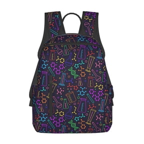 Defioc Chemistry Science Pattern Travel Laptop Backpack,Lightweight Backpack Travel Hiking Daypack Backpack Work Bag for Men Women