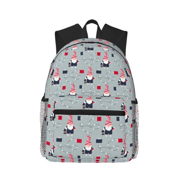 Defioc Christmas Gnome 1 Pattern Laptop Backpack for Men and Women,Casual Backpack Dayback Sports Bookbag for Travel Running Hiking