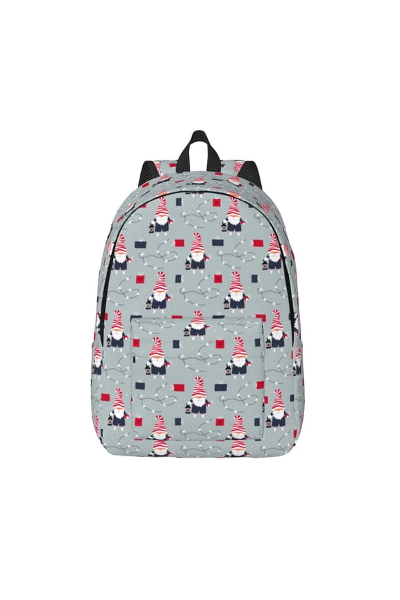 Christmas Gnome 1 for Canvas Backpack,Travel Rucksack Unisex Knapsack Laptop Backpack for Work & College -Medium