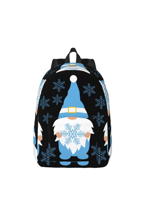 Christmas Gnome Snowflake for Canvas Backpack,Travel Rucksack Unisex Knapsack Laptop Backpack for Work & College -Medium