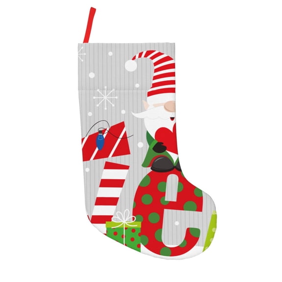 Defioc Christmas Gnome With Love for Christmas Stockings 18" Personalized Holiday Stocking for Family, Farmhouse Decor, Xmas Tree Decoration, 1 Pack