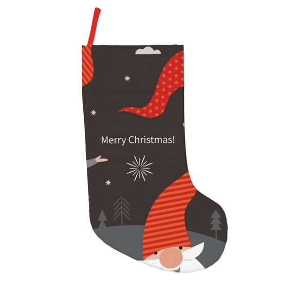 Defioc Christmas Gnomes In Red Hats for Christmas Stockings 18" Personalized Holiday Stocking for Family, Farmhouse Decor, Xmas Tree Decoration, 1 Pack