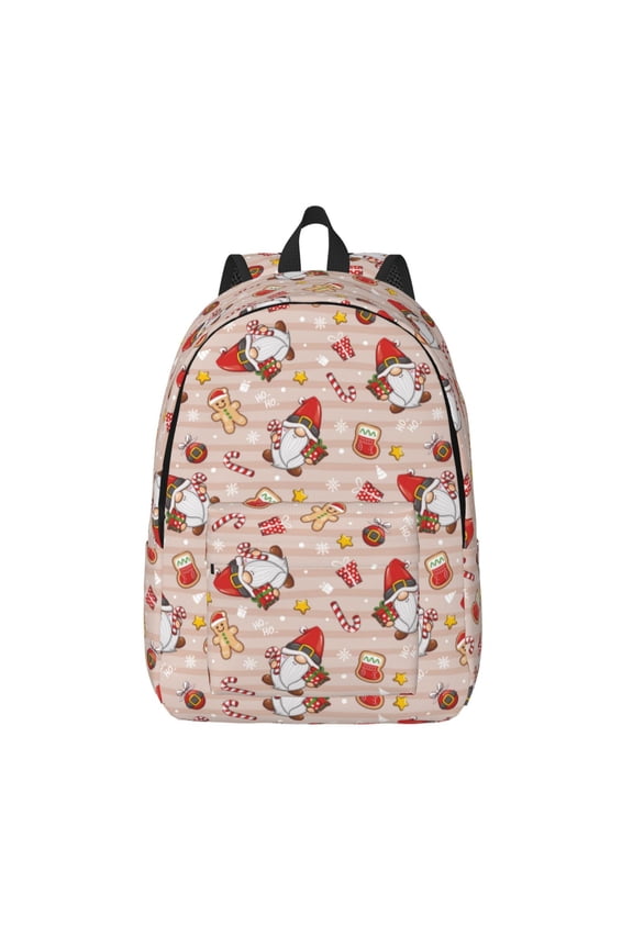 Christmas Gnomes Santa Claus for Canvas Backpack,Travel Rucksack Unisex Knapsack Laptop Backpack for Work & College -Medium