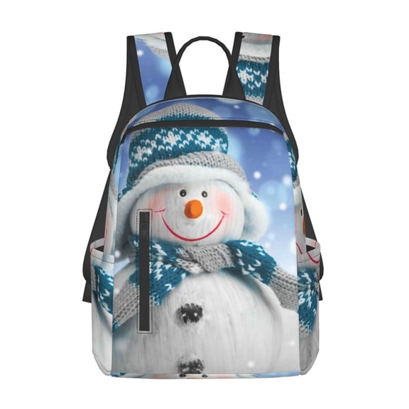 Defioc Christmas Snowman In The Snow Pattern Travel Laptop Backpack,Lightweight Backpack Travel Hiking Daypack Backpack Work Bag for Men Women