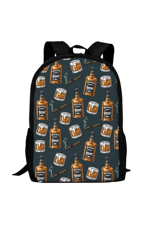 Cigar Pattern Carry on Backpack,16.5x12.5x5.5 Personal Item Bag Carry On Backpack Water Resistant Lightweight Daypack