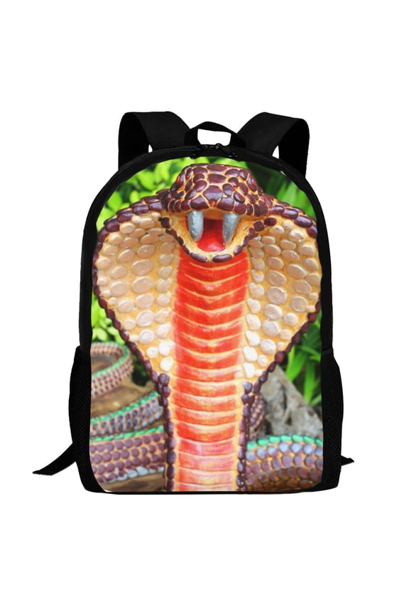 Cobra Snake Pattern Carry on Backpack,16.5x12.5x5.5 Personal Item Bag Carry On Backpack Water Resistant Lightweight Daypack