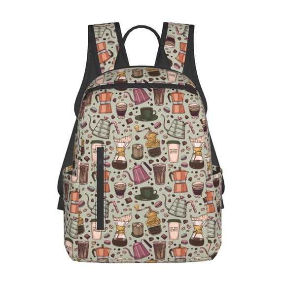 Defioc Coffee pots cup Pattern Travel Laptop Backpack,Lightweight Backpack Travel Hiking Daypack Backpack Work Bag for Men Women