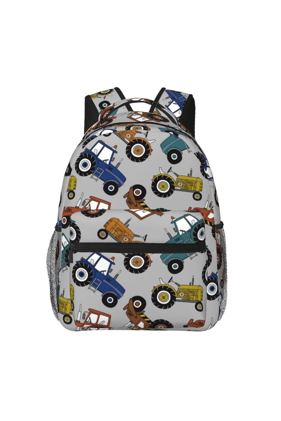 Color Tractor Pattern Laptop Backpack,Travel Backpack Outdoor Activities Bag Daypack for Travel Hiking Shopping Daily