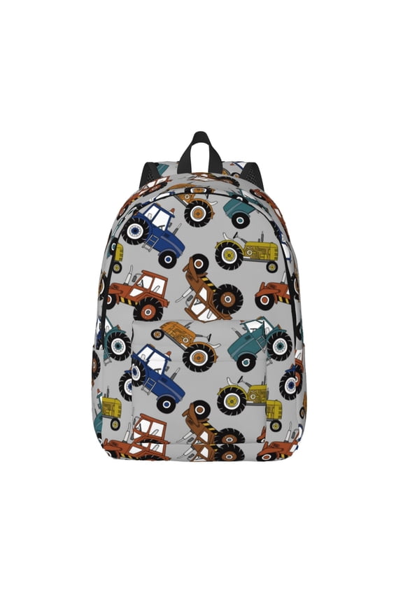 Color Tractor for Canvas Backpack,Travel Rucksack Unisex Knapsack Laptop Backpack for Work & College -Medium
