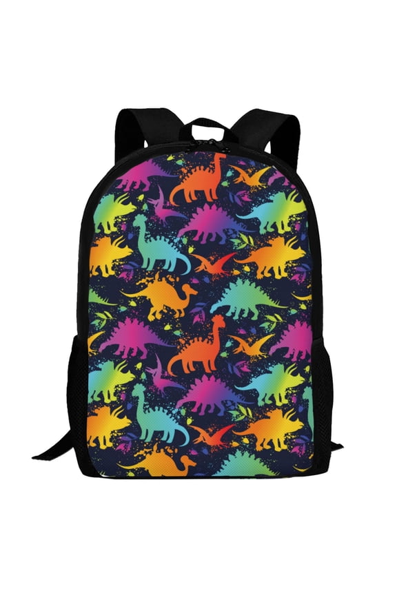 Colorful Dinosaur Pattern Carry on Backpack,16.5x12.5x5.5 Personal Item Bag Carry On Backpack Water Resistant Lightweight Daypack