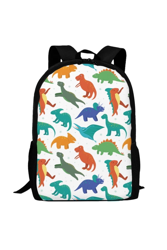 Colorful Dinosaur Pattern Carry on Backpack,16.5x12.5x5.5 Personal Item Bag Carry On Backpack Water Resistant Lightweight Daypack